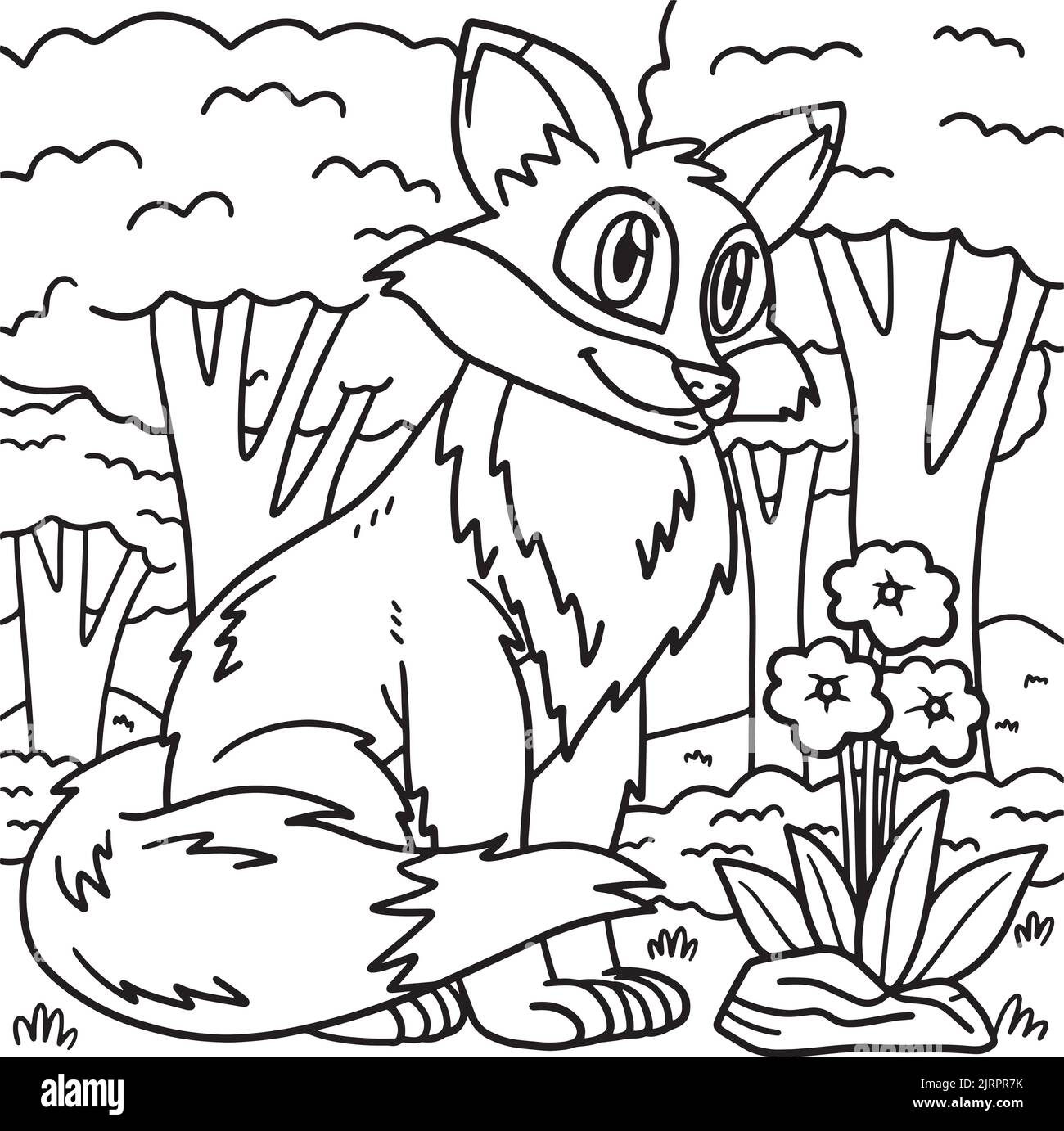 Fox Animal coloriage page pour enfants Illustration de Vecteur