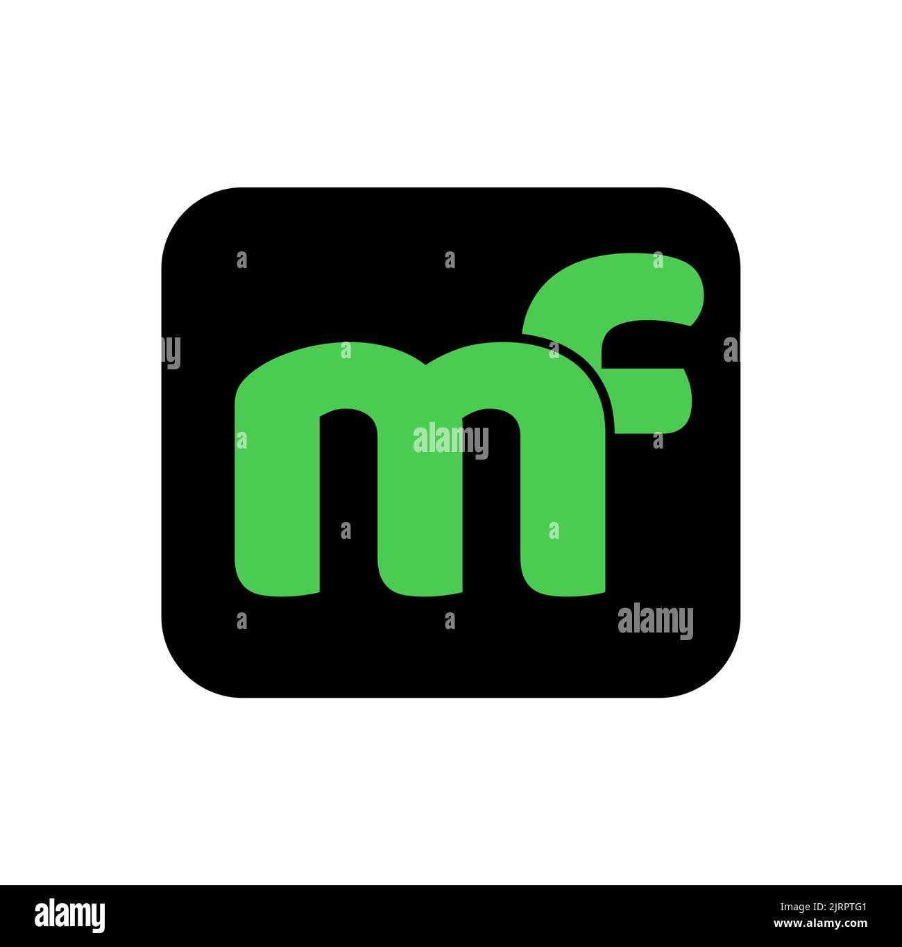 Un design minimaliste d'une illustration de logo avec les lettres « MF » dans un carré noir Illustration de Vecteur