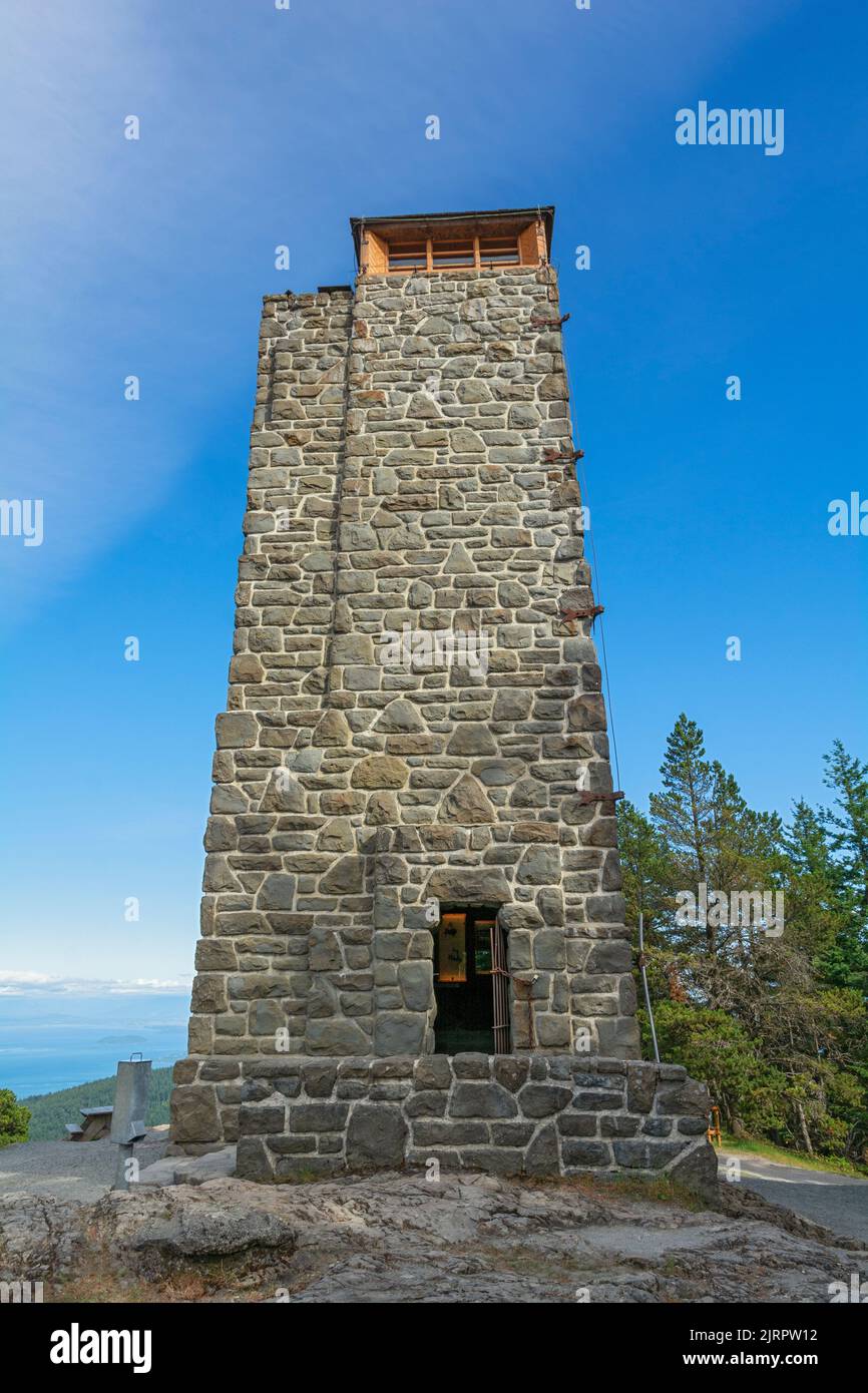 Washington, îles San Juan, île Orcas, parc national de Moran, tour d'observation sur le mont Constitution, construite en 1936 Banque D'Images