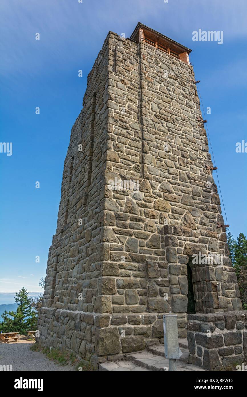 Washington, îles San Juan, île Orcas, parc national de Moran, tour d'observation sur le mont Constitution, construite en 1936 Banque D'Images