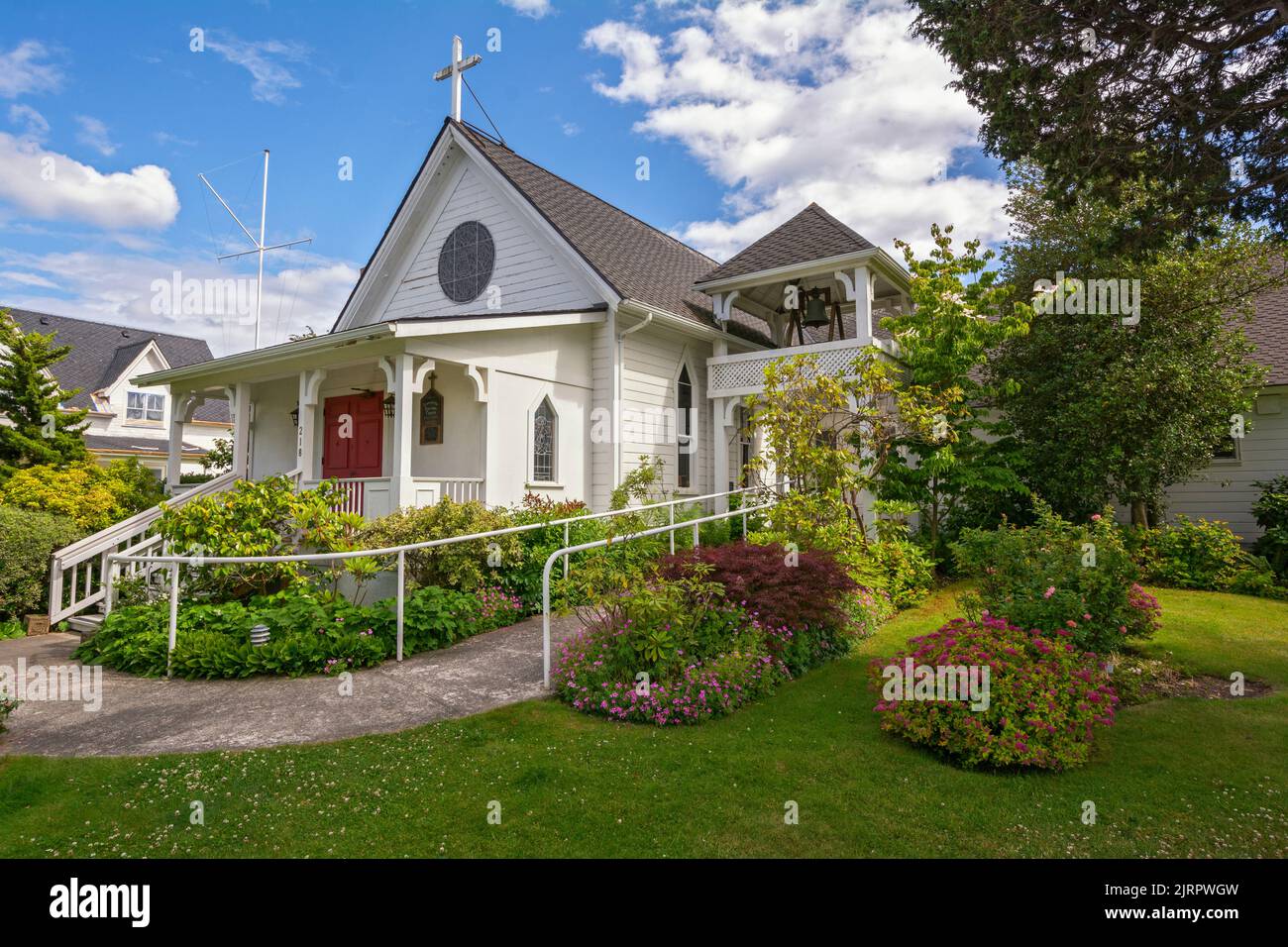 Washington, Îles San Juan, Île Orcas, Village Eastsound, Église épiscopale Emmanuel construite en 1886 Banque D'Images