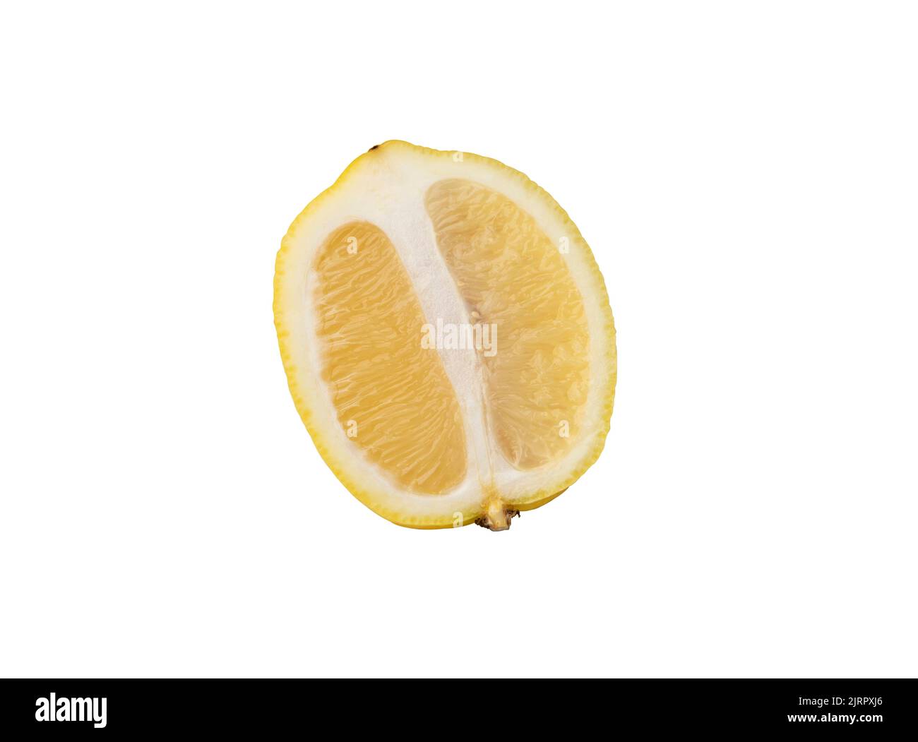 Un demi citron sur fond blanc Banque D'Images