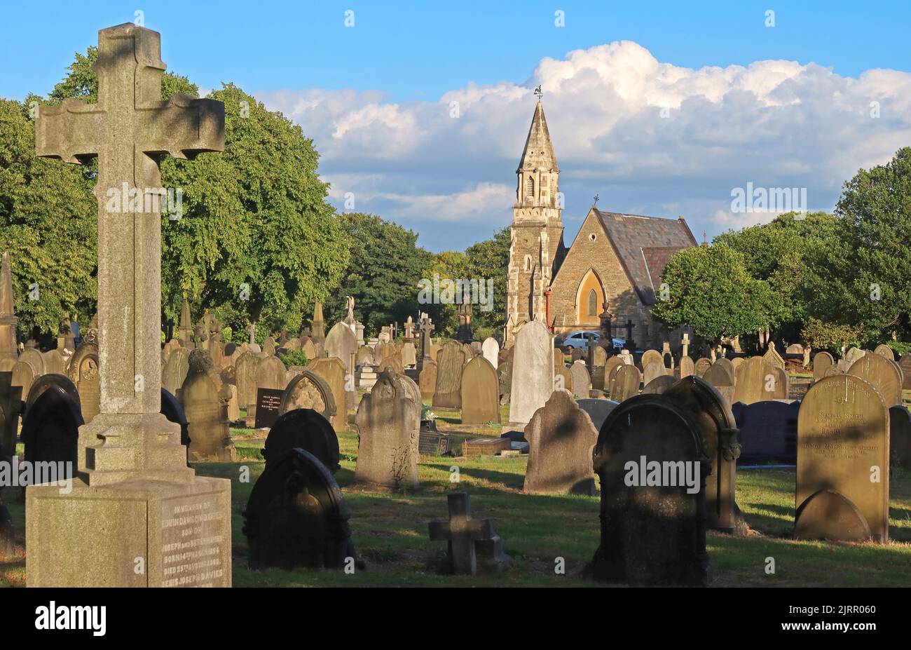 Chapelle à Warrington Cemetery, Manchester Rd, Warrington, Cheshire, Angleterre, ROYAUME-UNI, WA1 3BG Banque D'Images