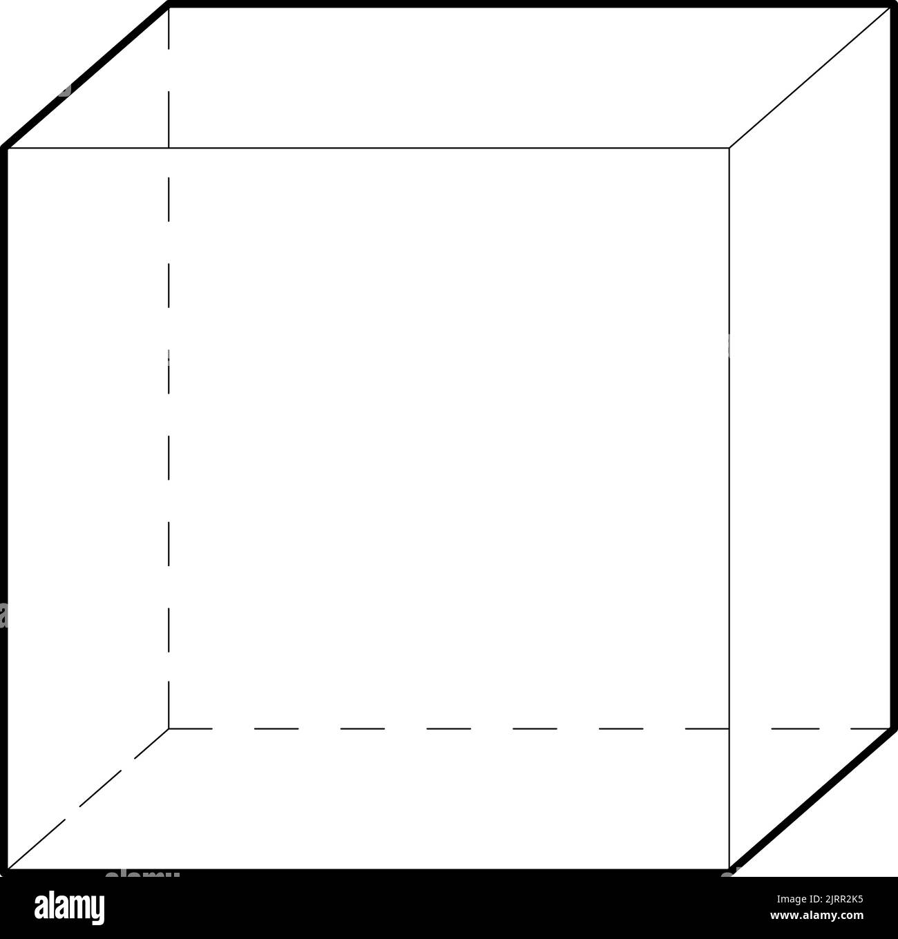 Illustration vectorielle de lignes dessinant un cube 3D (trois dimensions) Illustration de Vecteur