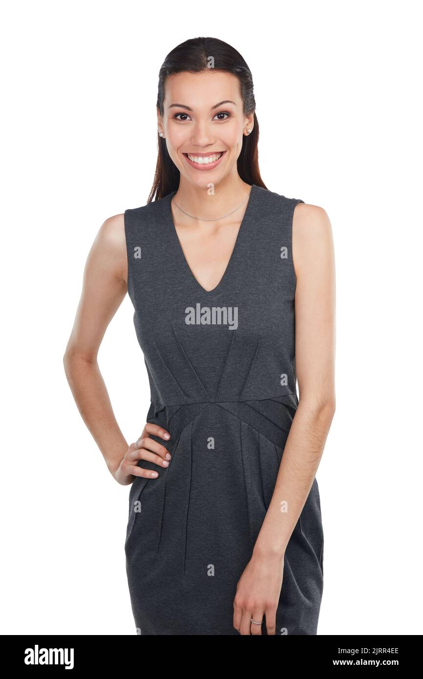 Si son succès vous voulez alors son moi vous avez besoin. Portrait d'une jeune femme d'affaires attirante debout avec sa main sur la hanche. Banque D'Images