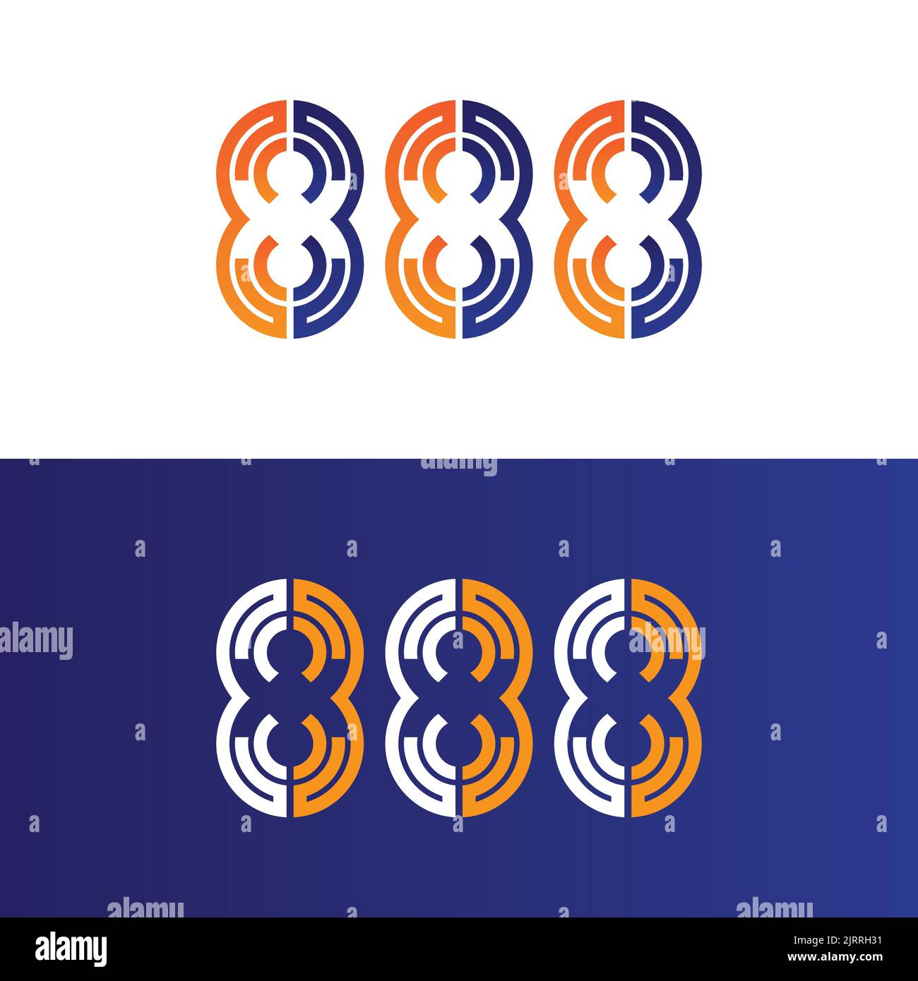 888 logo vectoriel. Illustration de Vecteur