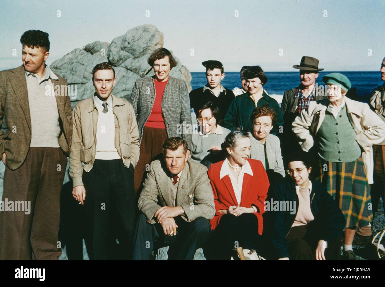 Cours de géologie du Dominion Museum, sous Geoff Shaw ..., 18.June 1955, Wellington, fabricant inconnu. Don de la famille Adkin, 1997. Banque D'Images