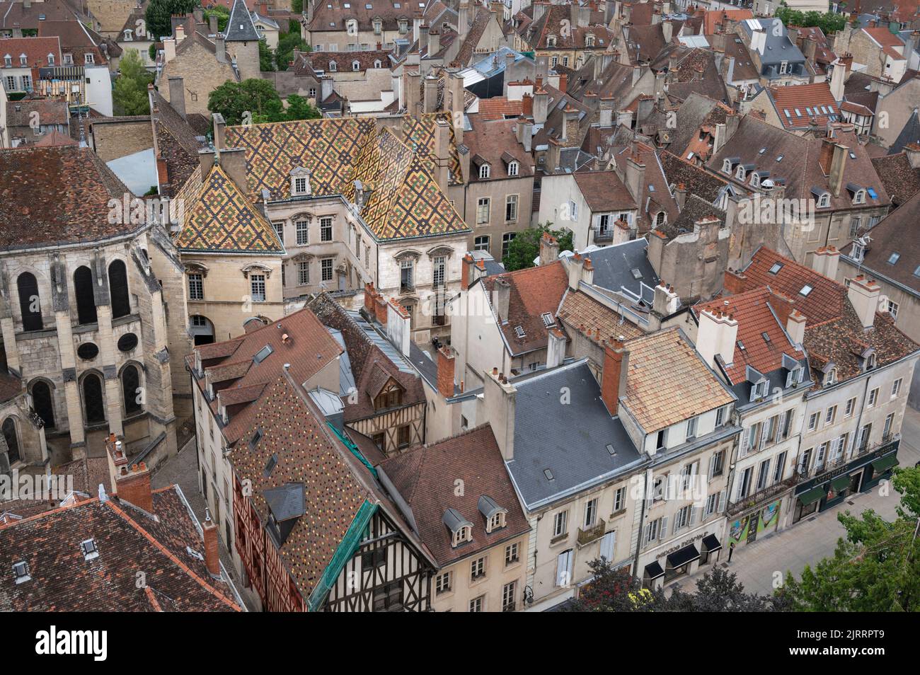 La ville intérieure de Dijon vue de la Tour Philippe le bon iin 46 m de hauteur Banque D'Images