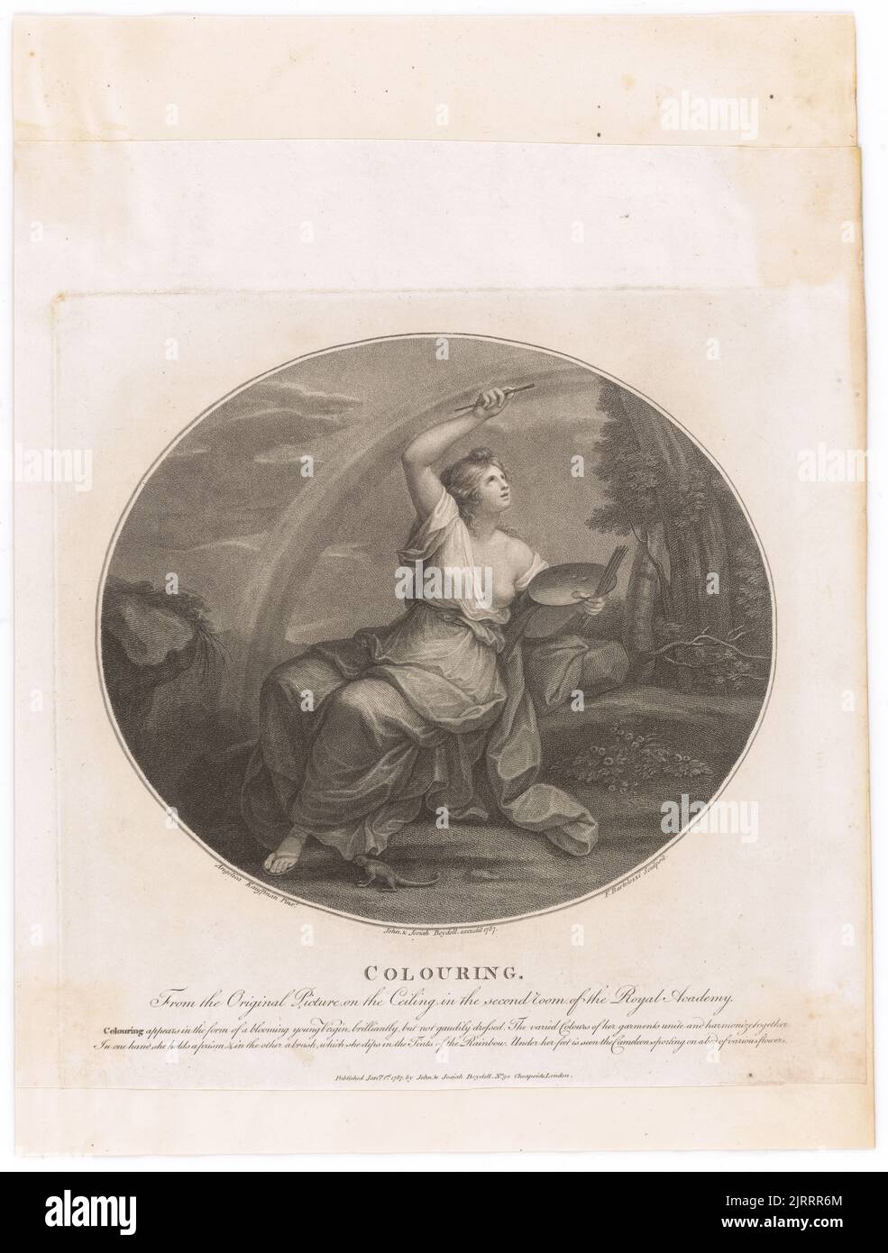 Coloriage, 1780, par Angelica Kauffmann, Francesco Bartolozzi. Banque D'Images