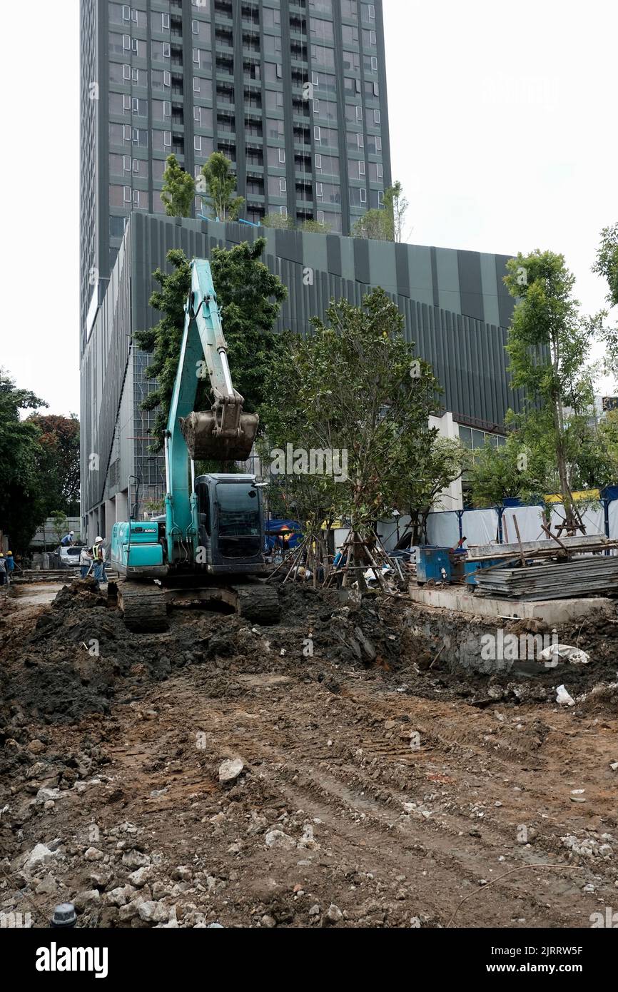 Site de construction de pays en développement Bang Kapi, Huai Khwang, Bangkok Thaïlande Banque D'Images