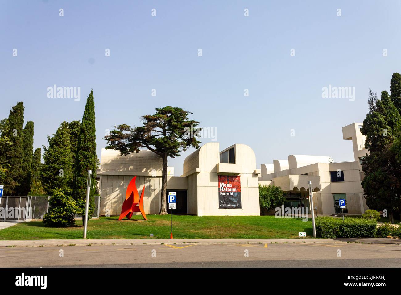 La façade de la Fondation Joan Miro à Barcelone, Espagne Banque D'Images
