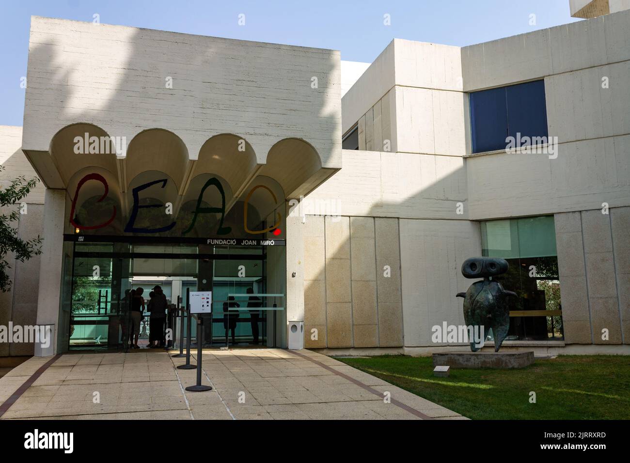 La façade de la Fondation Joan Miro à Barcelone, Espagne Banque D'Images