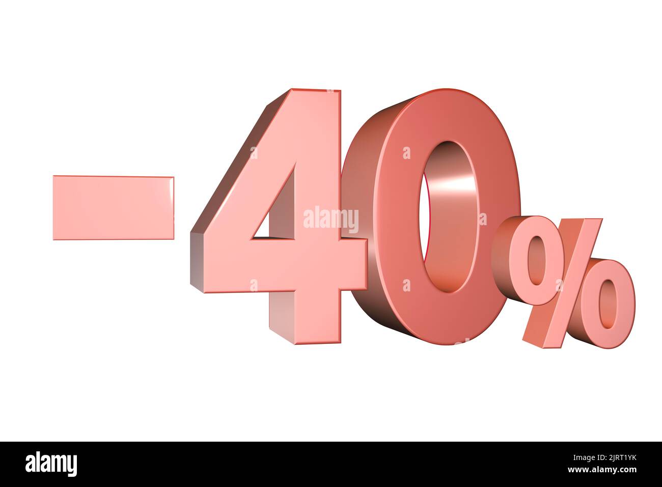 40 % de rabais sur la bannière de vente 3D affiche de rabais sur la bannière de marketing montrant moins - 40 % de rabais Banque D'Images