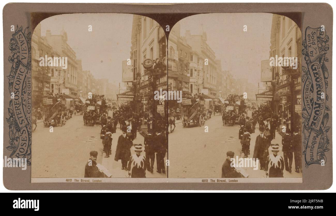 The Strand, Londres, vers 1900, Londres, par George Rose. Banque D'Images