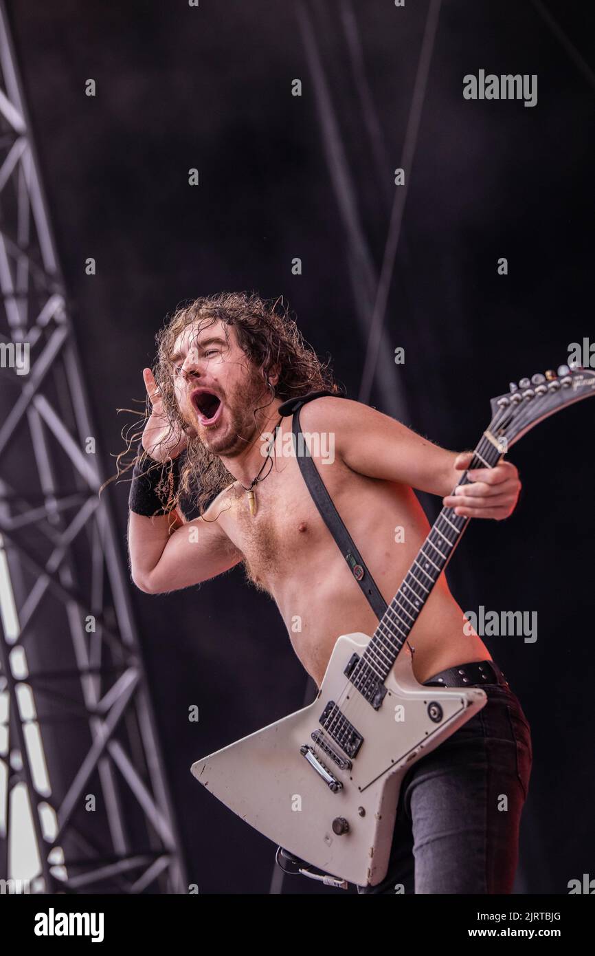 Barcelone, Espagne. 2022.07.29. Le groupe Airbourne se présente sur scène à Estadi Olimpic sur 29 juillet 2022 à Barcelone, Espagne. Banque D'Images