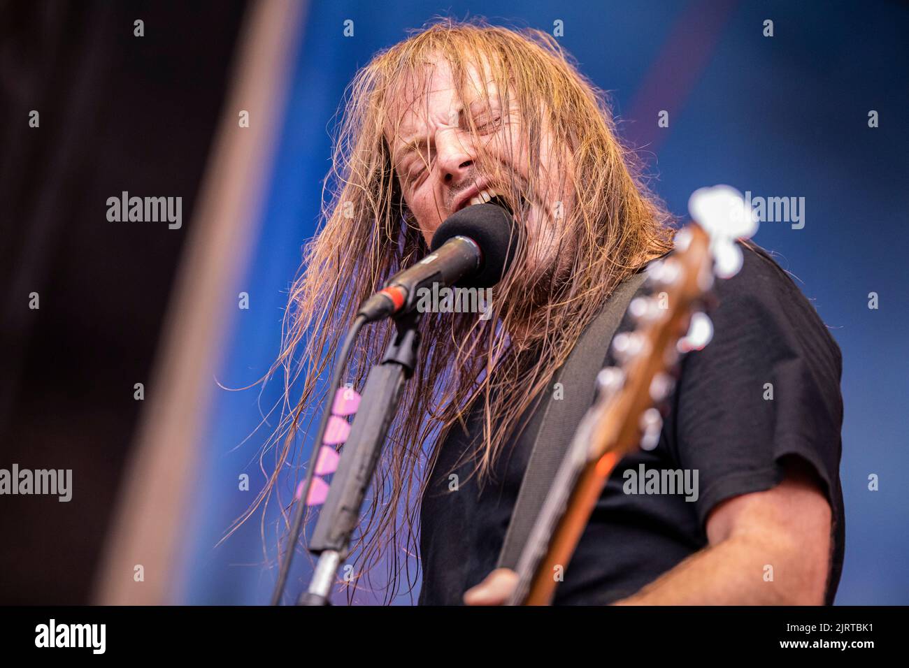 Barcelone, Espagne. 2022.07.29. Le groupe Airbourne se présente sur scène à Estadi Olimpic sur 29 juillet 2022 à Barcelone, Espagne. Banque D'Images