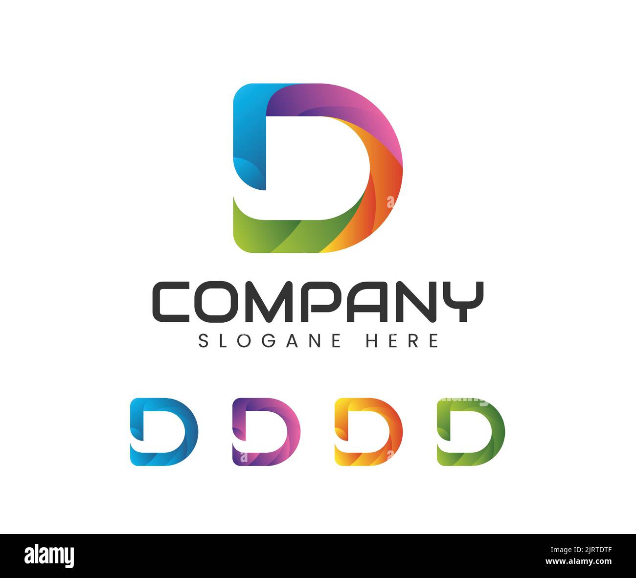 Modèle moderne de design d'icône de logo de lettre D. Modèle de logo Letter D Vector. Vecteur du logo D monogramme. Vecteur de symbole D. Illustration de Vecteur