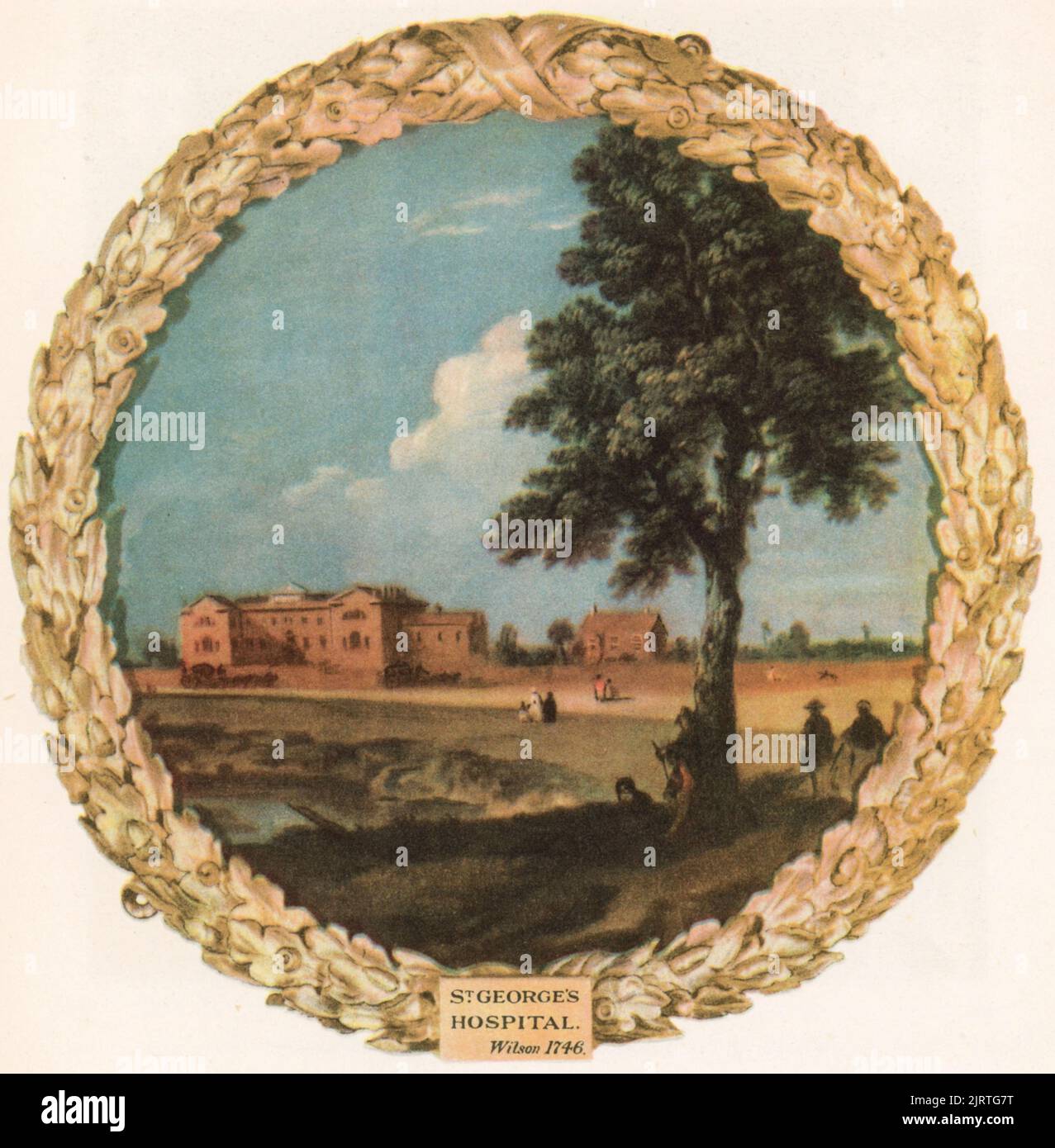 Hôpital St George, Hyde Park Corner, c1746. Par Richard Wilson (1714-1782). L'hôpital St George a été établi à Lanesborough House, à Hyde Park Corner, en 1733. Banque D'Images