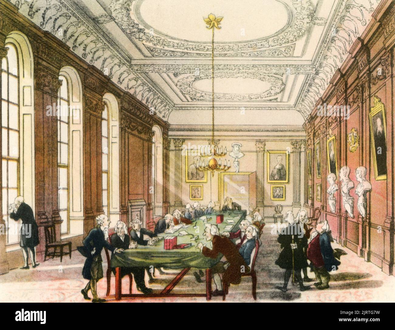 Le Collège royal des médecins, c1808-1810. Un imprimé du microcosme de Londres, de William Henry Pyne (1770-1843). Illustré par Thomas Rowlandson (1756-1827) et Auguste Charles Pugin (1762-1832). Une réunion d'université au début du 19th siècle. Le Royal College of Physicians (RCP) est un organisme britannique de membres professionnels qui se consacre à l'amélioration de la pratique de la médecine. Banque D'Images