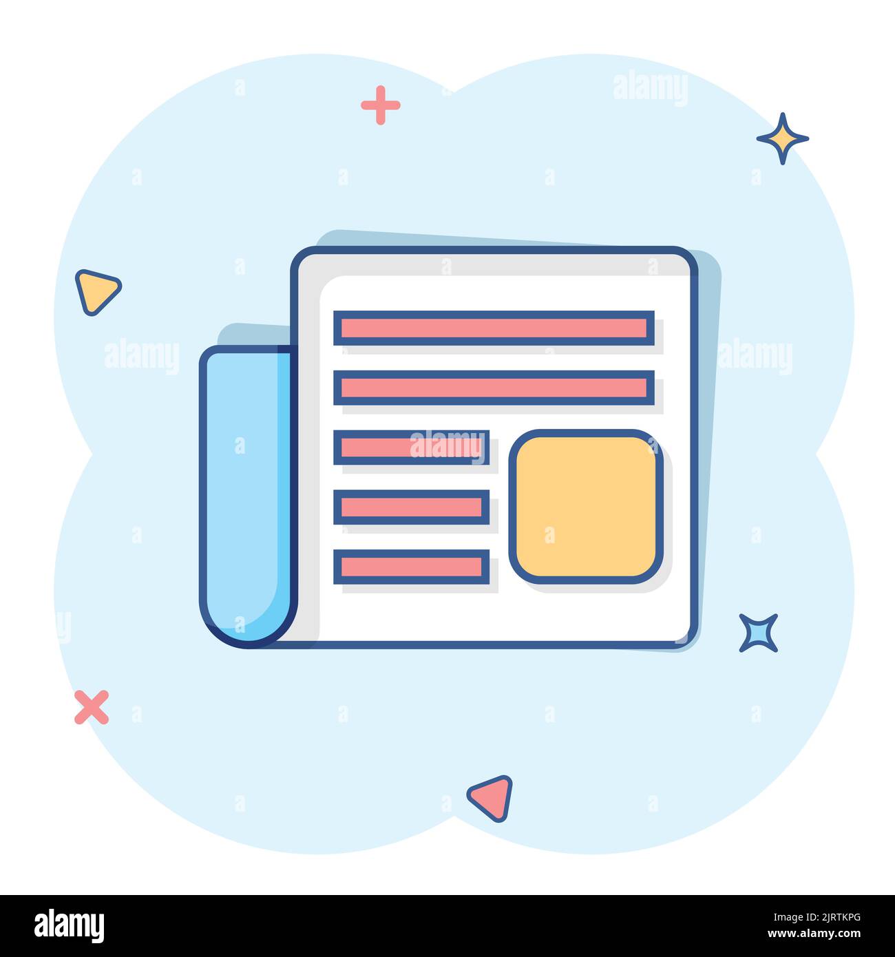 Cartoon Vector icône journal dans le style comique. Sign illustration ...