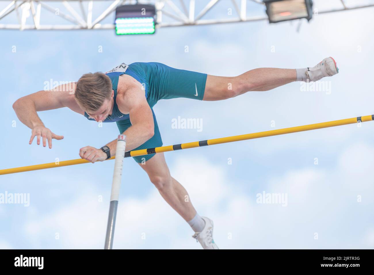 Lausanne, Suisse. 08th mai 2022. Christopher Nilsen, des États-Unis, est en action lors de la compétition de saut à la City Event du Grand-Prix Athletissima Wanda Diamond League à Lausanne 2022. (Photo par Eric Dubost/Pacific Press) crédit: Pacific Press Media production Corp./Alay Live News Banque D'Images