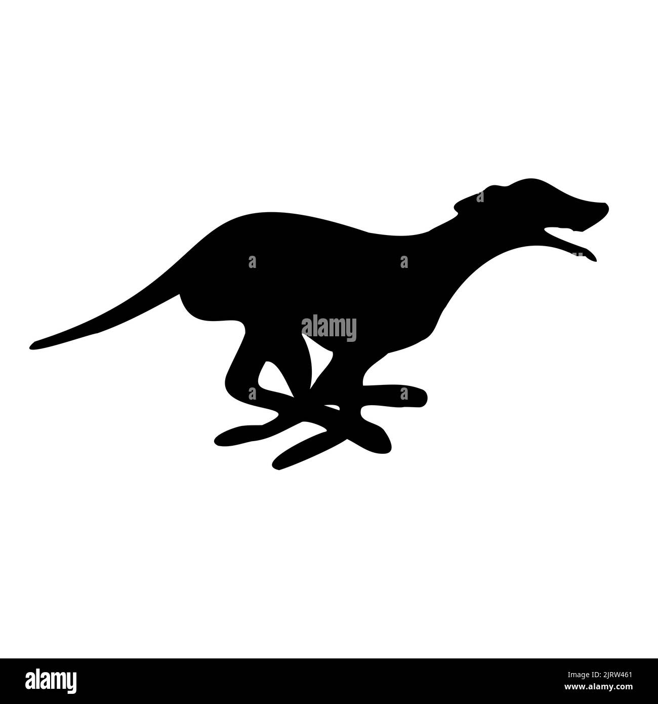 Silhouette de chien de course à pied Vector dessinée à la main isolée sur fond blanc Illustration de Vecteur