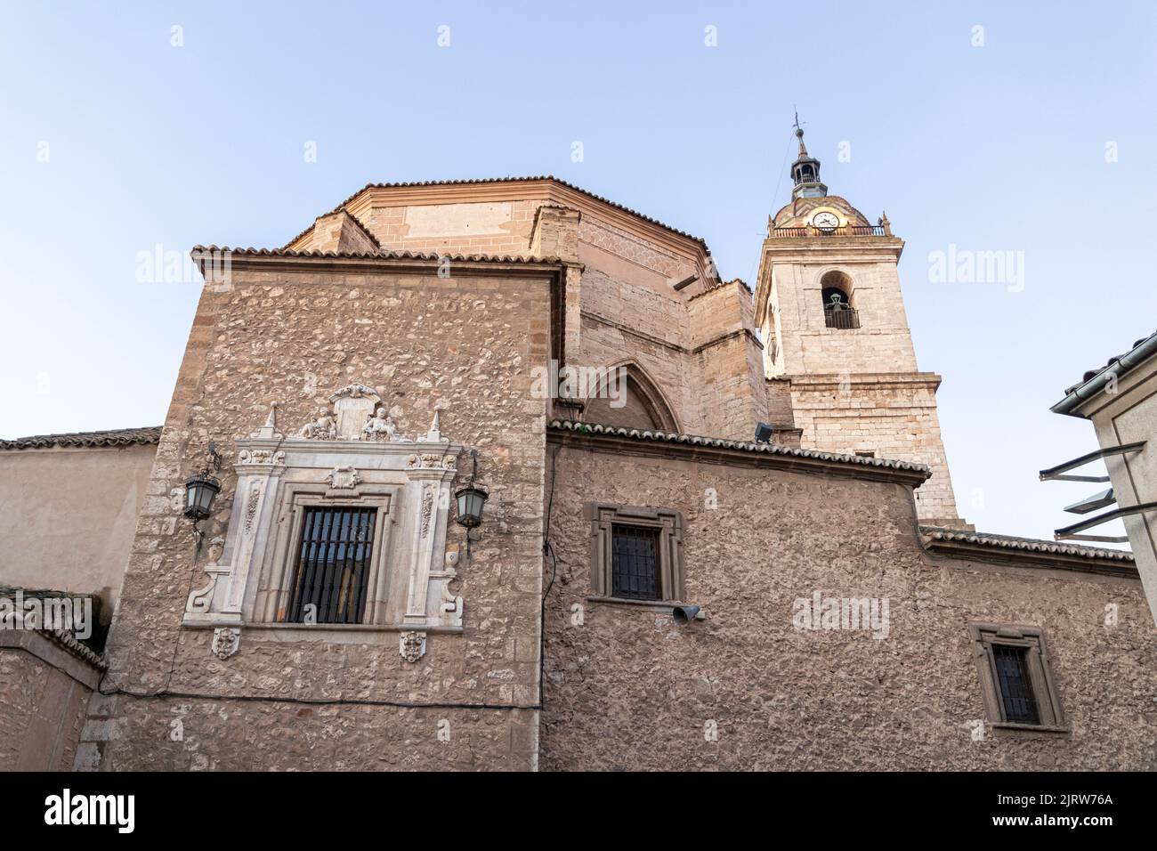 Ciudad Real, Espagne. Détail de la fenêtre de la Catedral de Nuestra Senora del Prado (notre Dame Sainte Marie de la Cathédrale du Prado), un temple gothique Banque D'Images