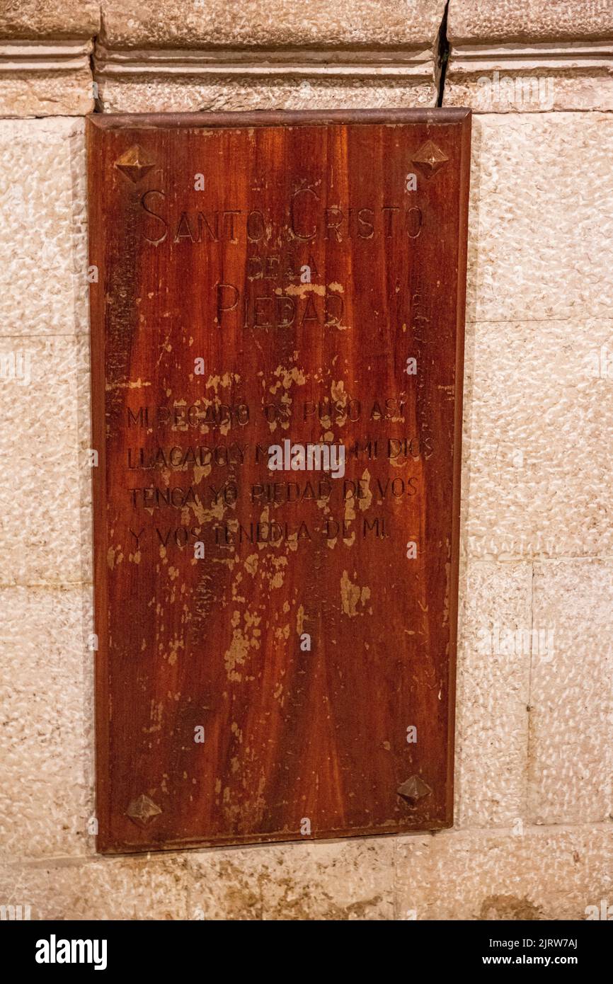 Ciudad Real, Espagne. Signe du Cristo de la Piedad (Christ de pitié), par le sculpteur espagnol Antonio Castillo Lastrucci, à l'intérieur de la Cathédrale Banque D'Images