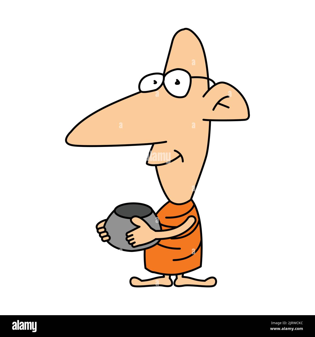 mignon clipart de moine sur la version de dessin animé, illustration vectorielle Illustration de Vecteur