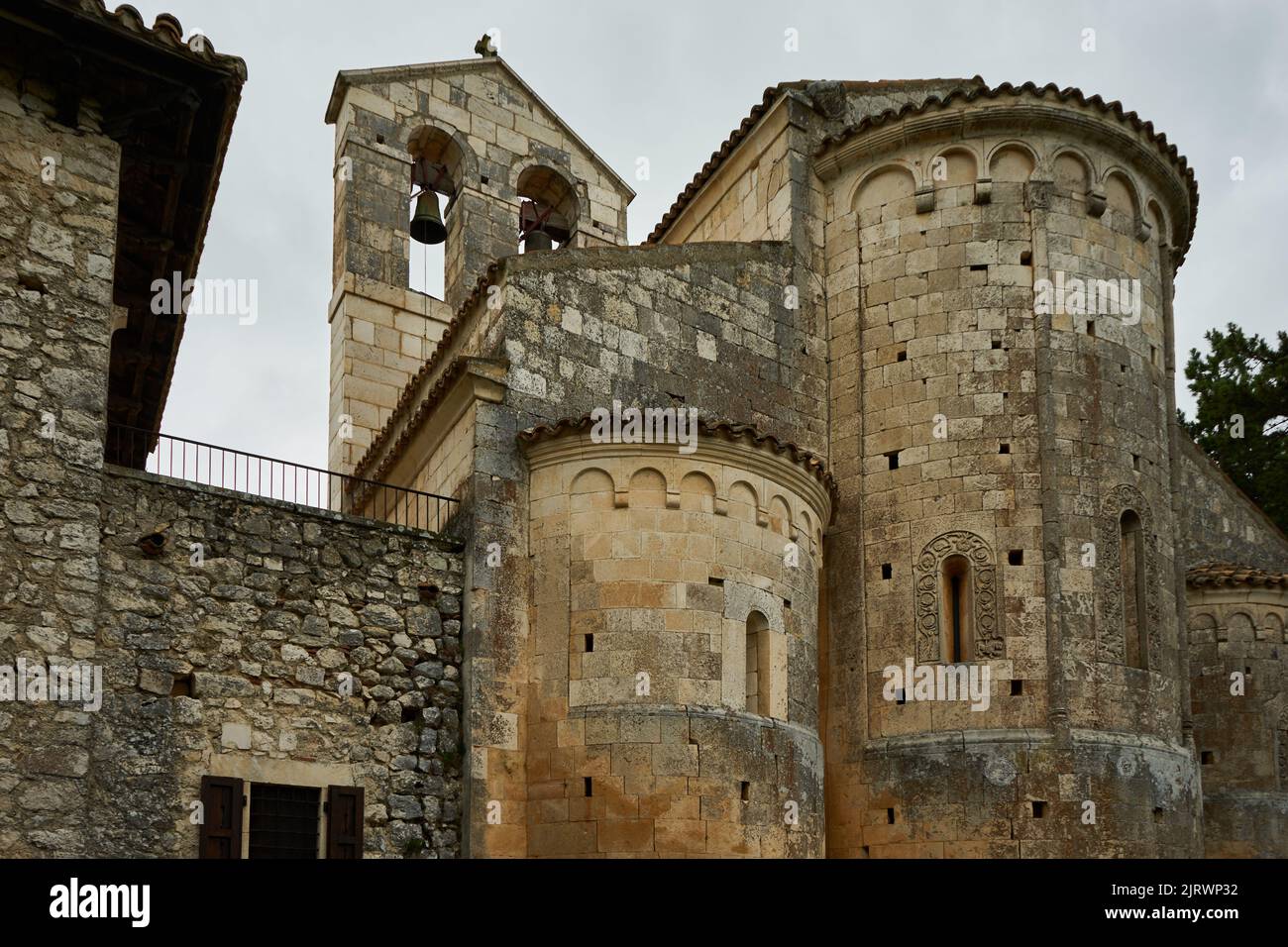 Kirche Santa Maria Assunta, Chiesa di Santa Maria Assunta, Bominaco, Provinz l’Aquila, région Abruzzen, Italien, Europe Banque D'Images