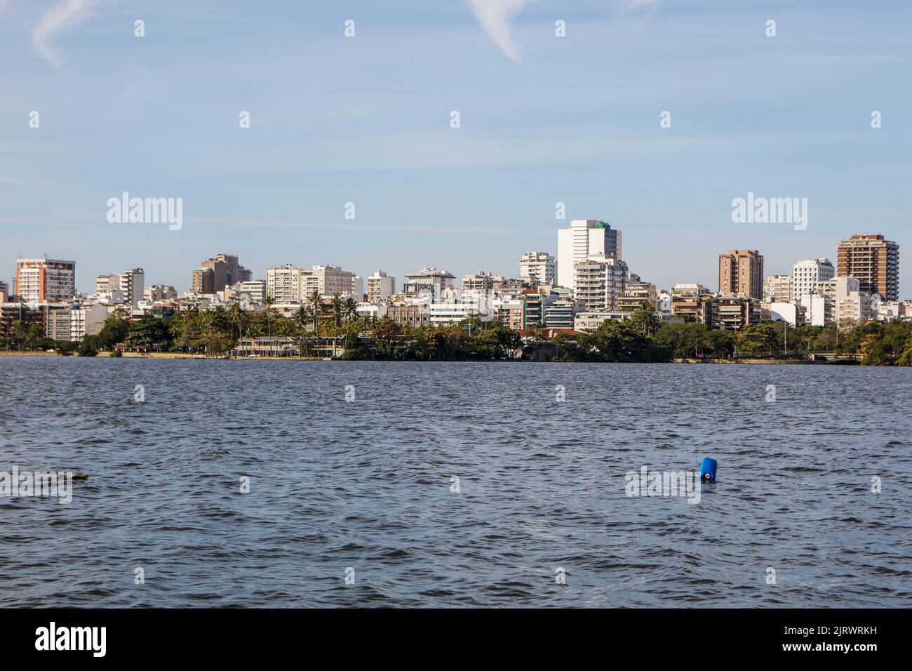 Le lagon Rodrigo de Freitas à Rio de Janeiro. Banque D'Images