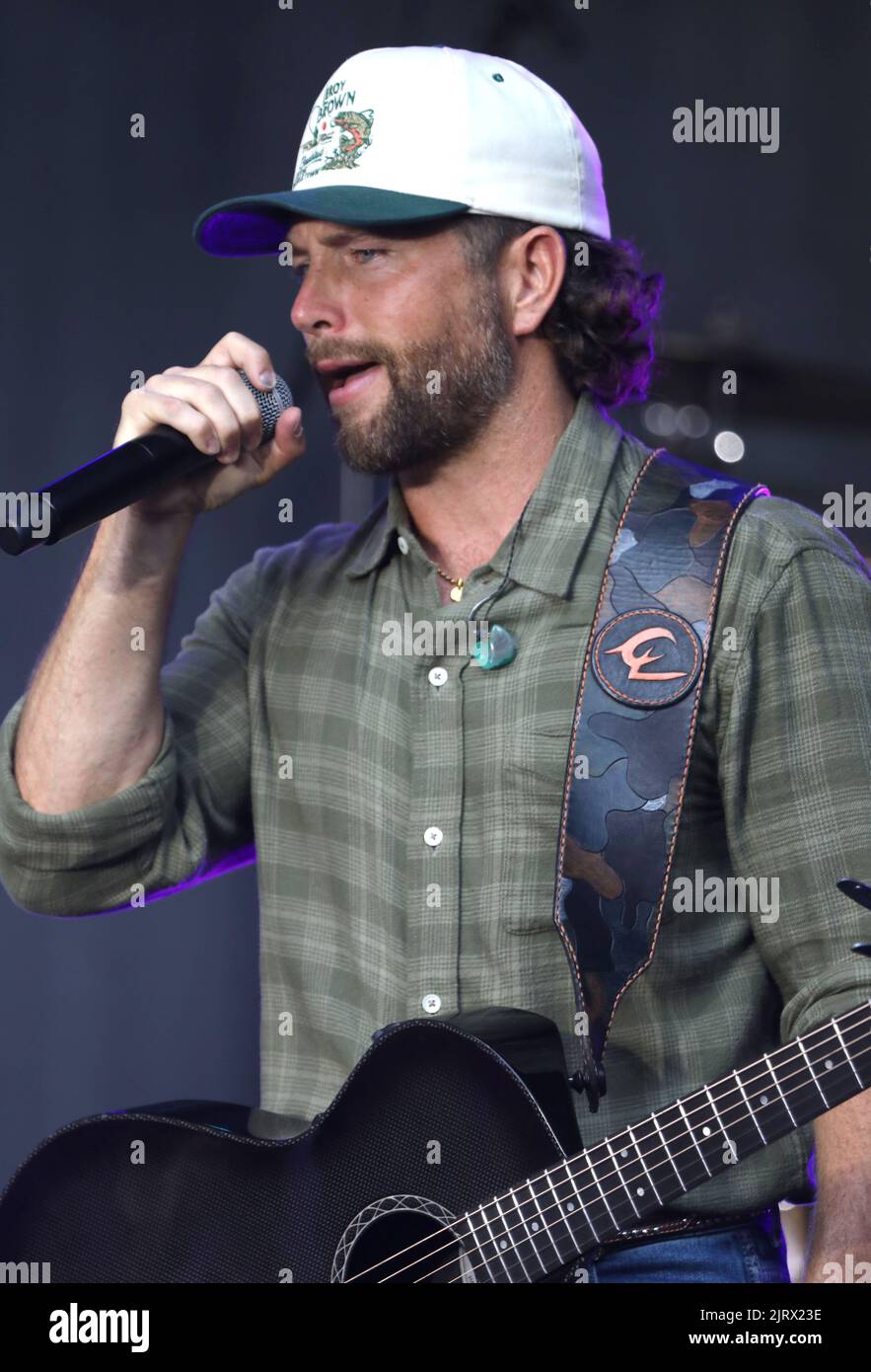 26 août 2022, New York, New York, Etats-Unis: Le musicien CHRIS LANE se produit sur ‘Fox and Friends ’ All American Summer concert Series qui se tient à Fox Square dans Midtown Manhattan. (Credit image: © Nancy Kaszerman/ZUMA Press Wire) Banque D'Images