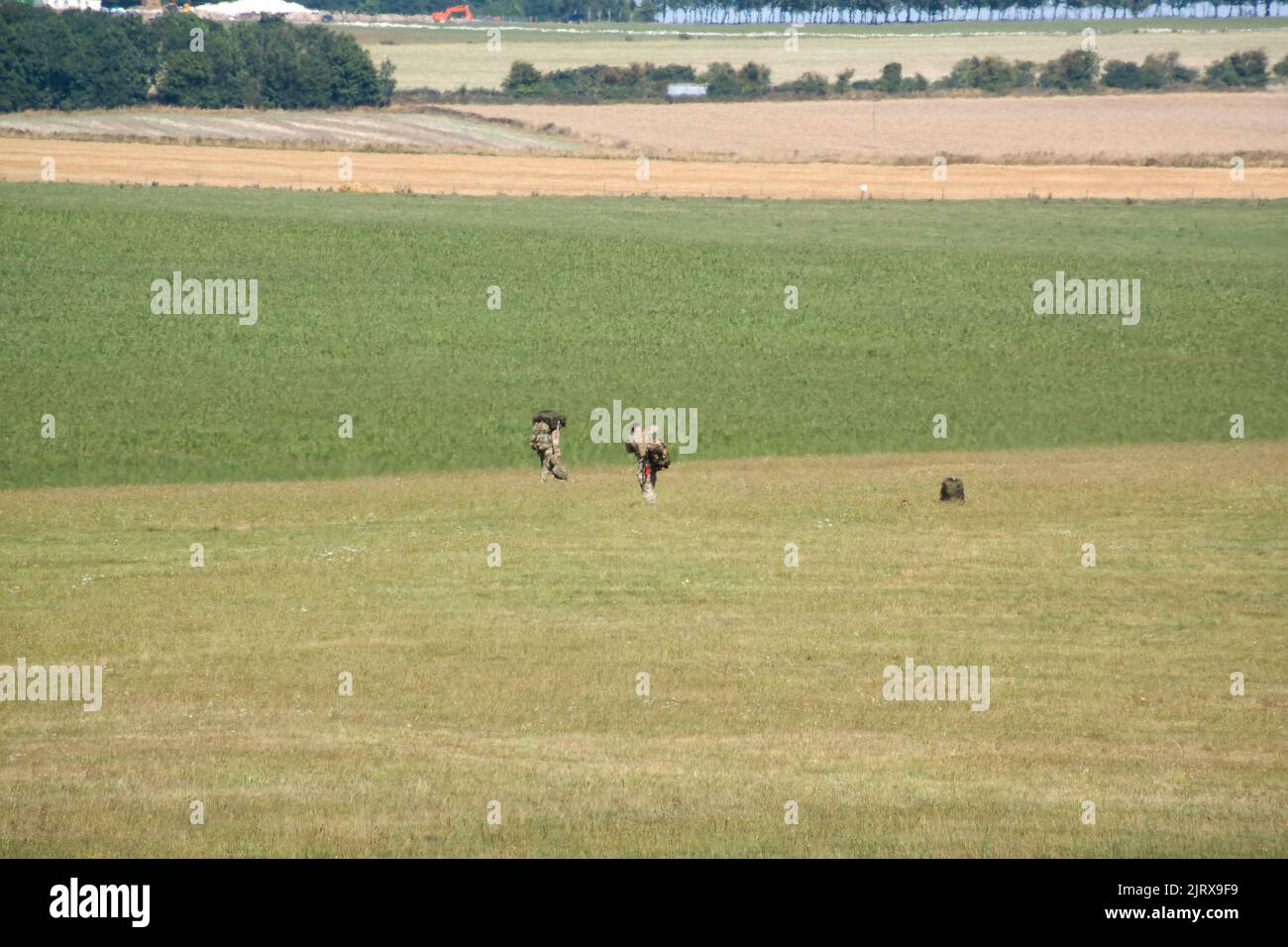 Les parachutistes de l'armée britannique se préparent à sortir d'une chute de parachute d'assaut aérienne Banque D'Images