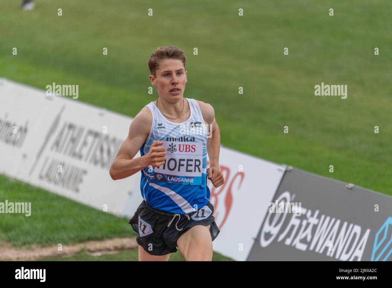 Lausanne, Suisse. 08th juin 2022. Jonathan Hofer (SUI) remporte le 1500m Mens U18 lors du Grand Prix Athletissima Wanda Diamond League à Lausanne 2022. Le Grand-Prix Athletissima Wanda Diamond League à Lausanne 2022, a eu lieu à Lausanne, la capitale olympique. (Photo par: Eric Dubost/Sipa USA) crédit: SIPA USA/Alay Live News Banque D'Images