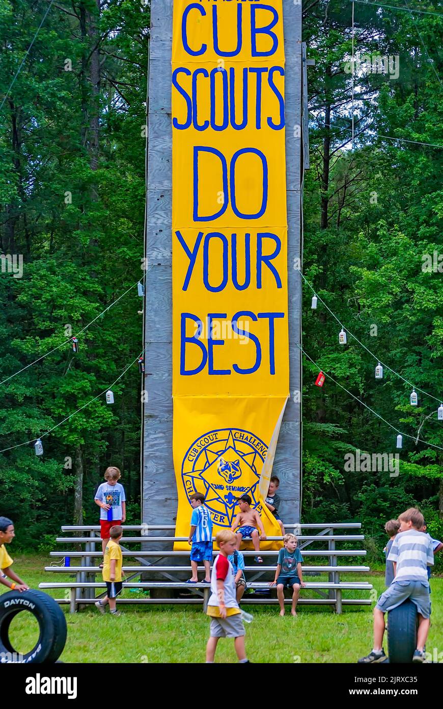 Les scouts de CUB jouent à Camp Seminole, 24 juin 2011, Starkville, Mississippi. Banque D'Images