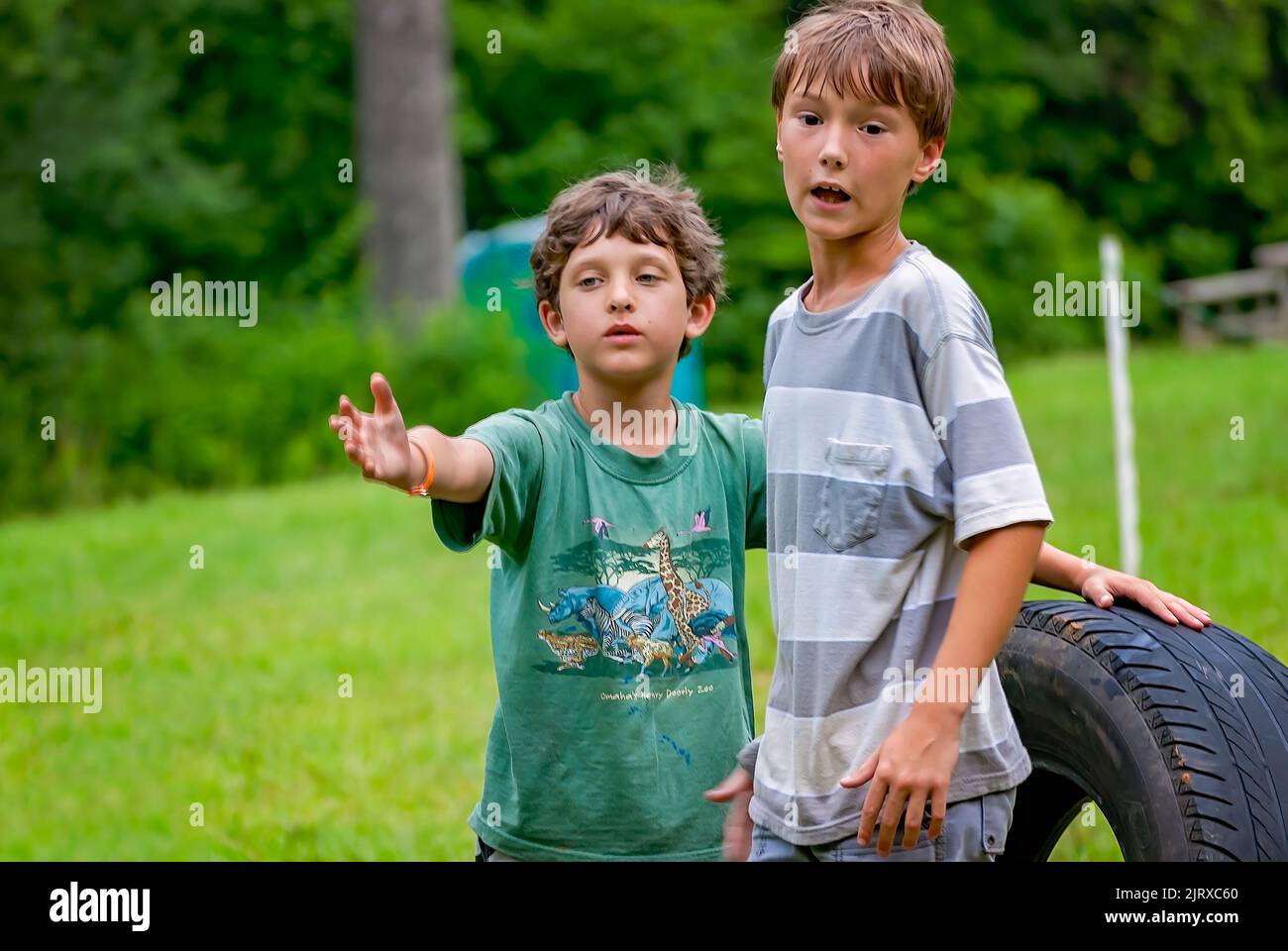 Les scouts de CUB jouent à Camp Seminole, 24 juin 2011, Starkville, Mississippi. Banque D'Images