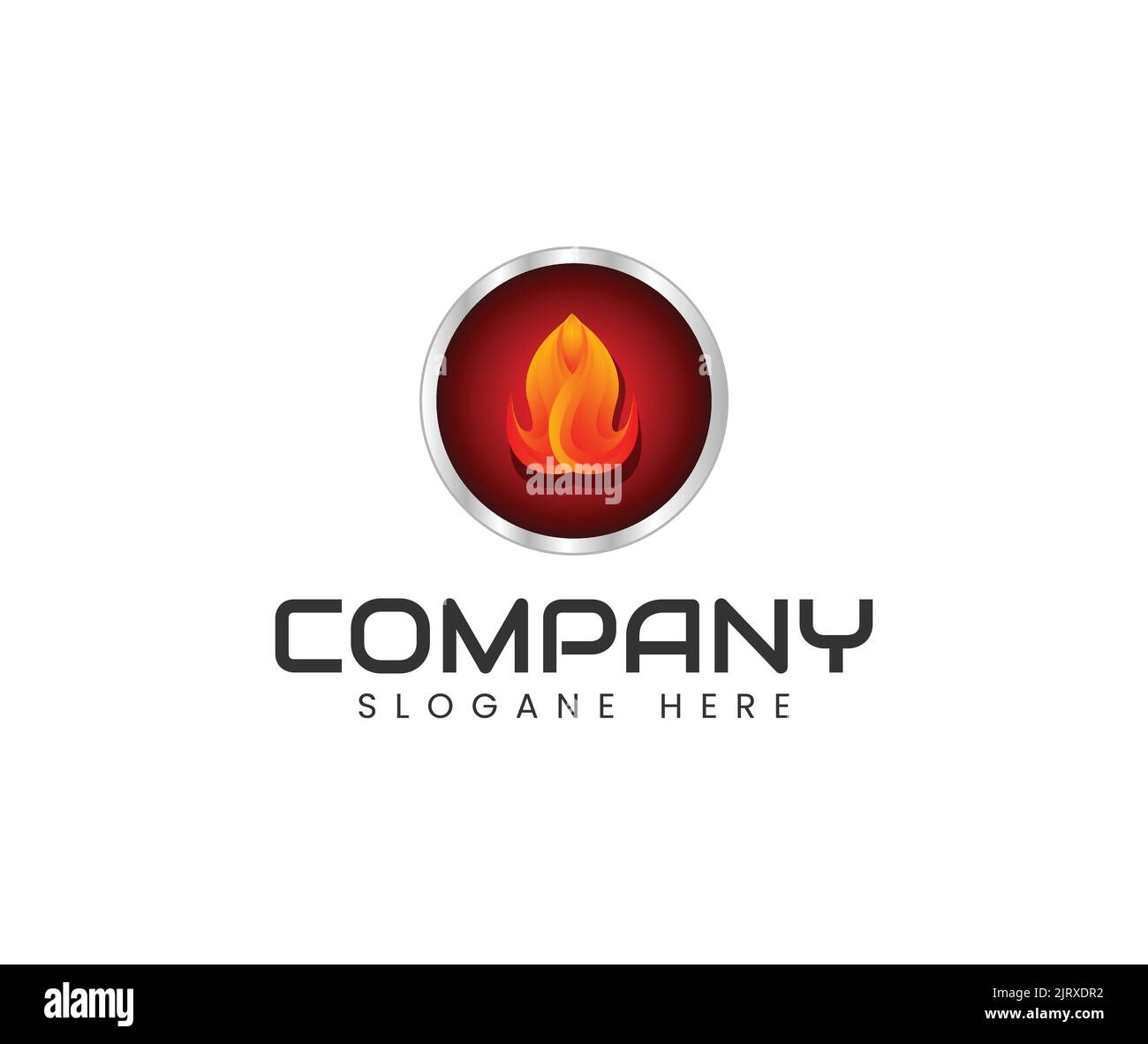 Cercle flamme résumé logo modèle vectoriel. Icône de concept de logotype de sphère Illustration de Vecteur