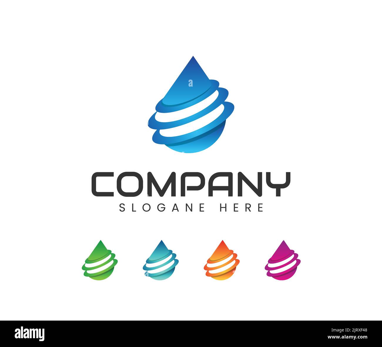 Logo moderne de 3D gouttes d'eau. Goutte d'eau logo design modèle vectoriel Illustration de Vecteur