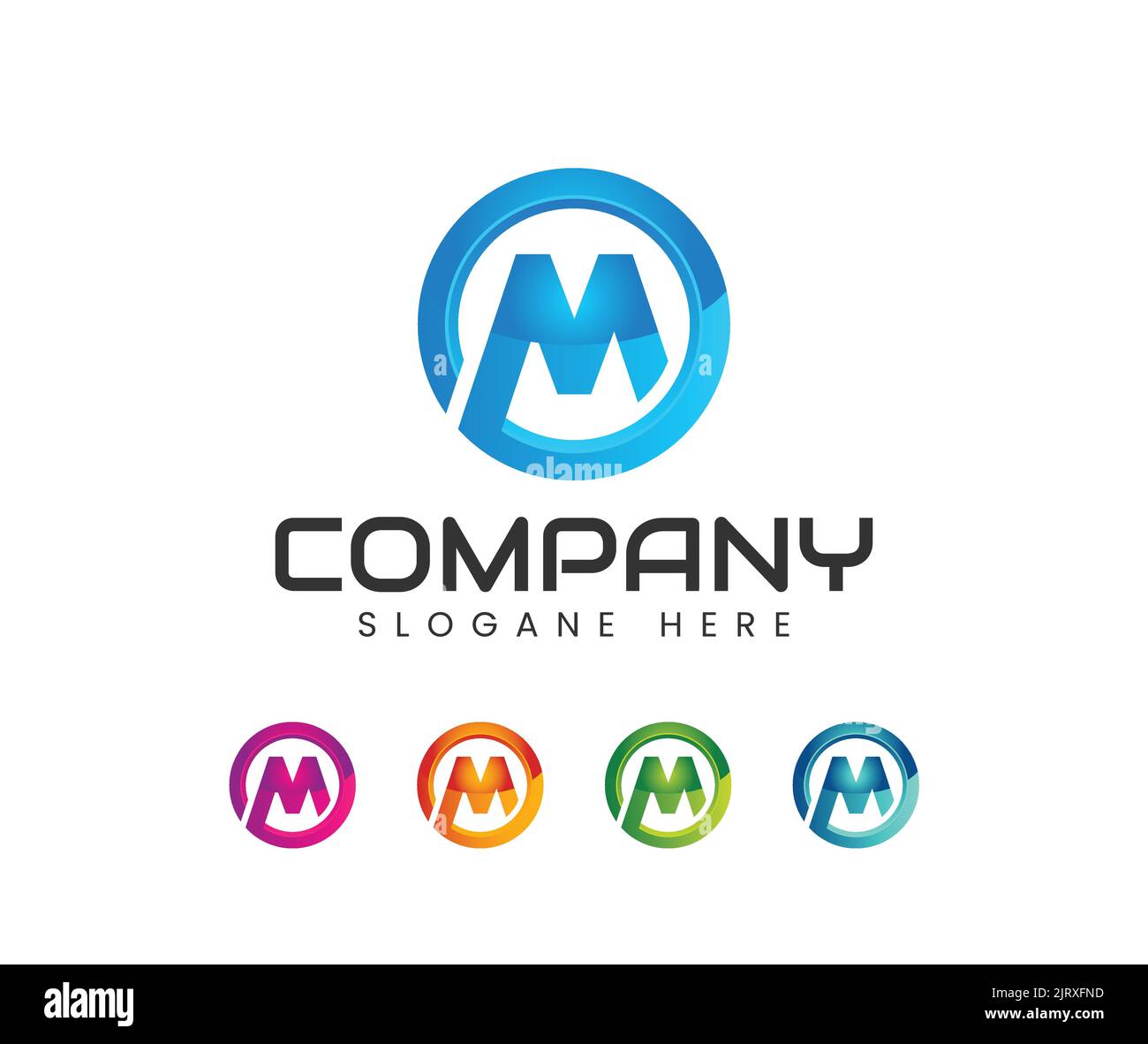 Logo moderne de 3D M. 3D logo lettre M. Illustration de Vecteur