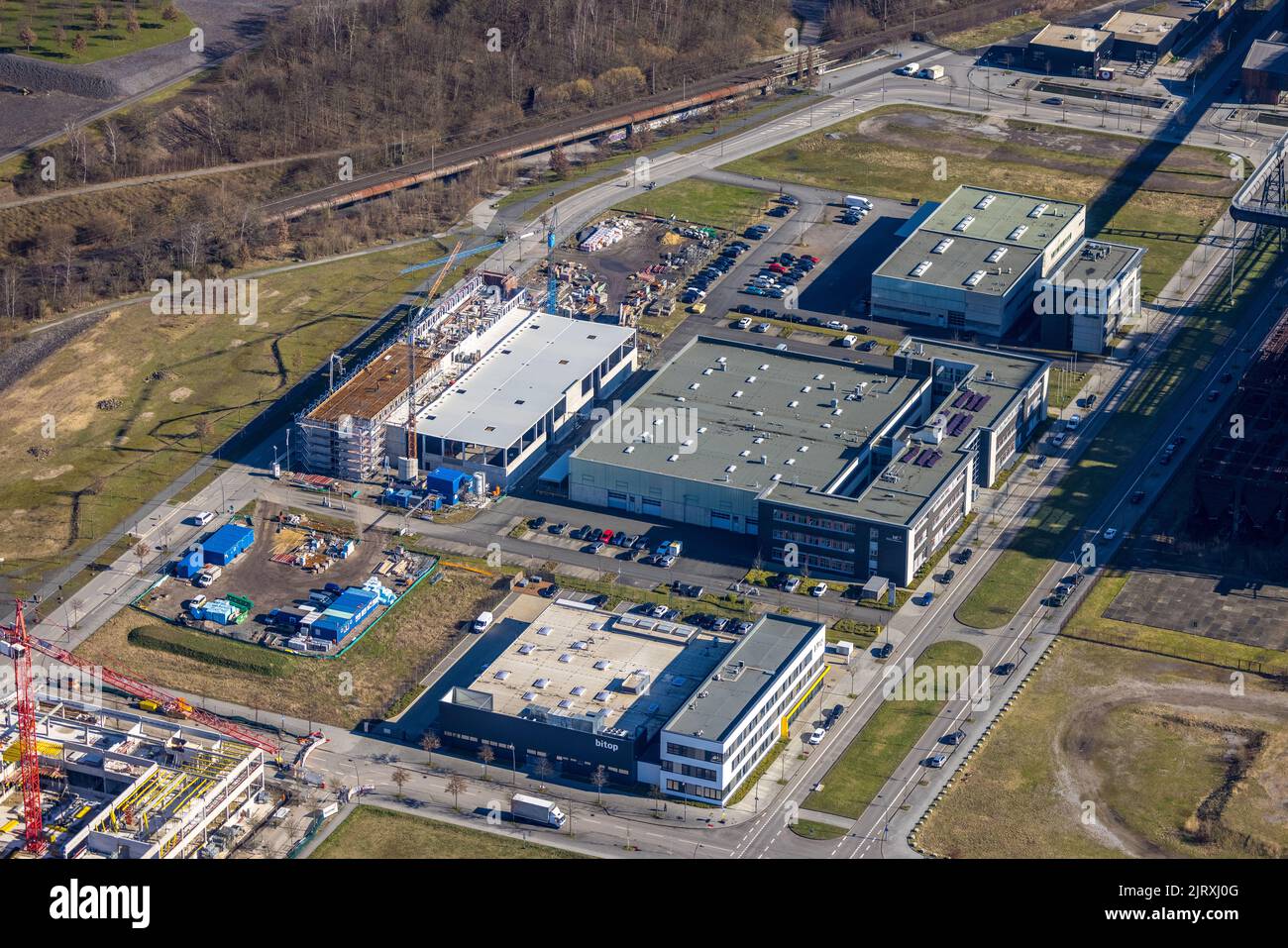 Vue aérienne, zone industrielle Phoenix Ouest et chantier de