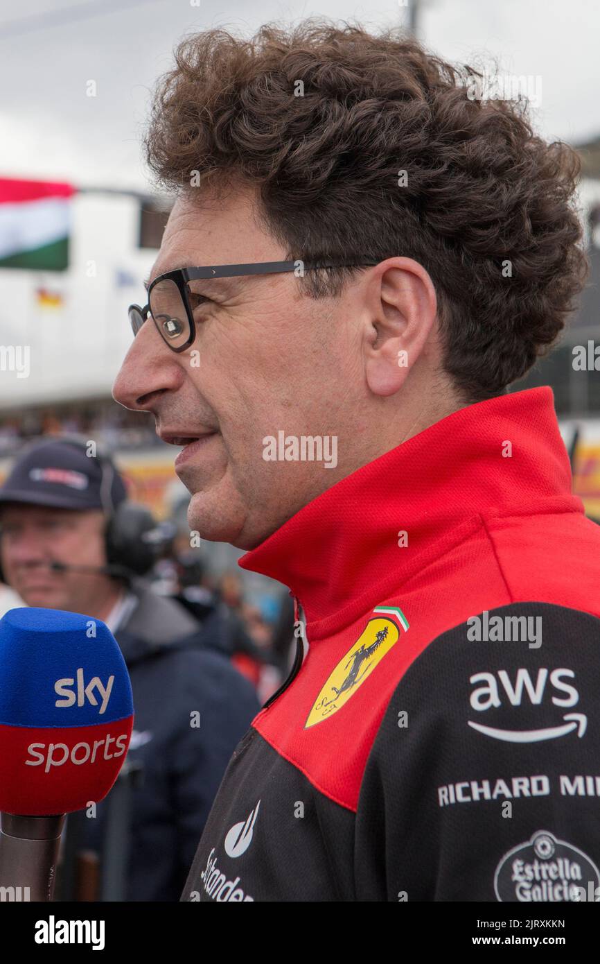 Mogyorod, Hongrie. 31 juillet 2022. Formule 1 Grand Prix de Hongrie à Hungaroring, Hongrie. Photo : Mattia Binotto, chef d'équipe de la Scuderia Ferrari Banque D'Images