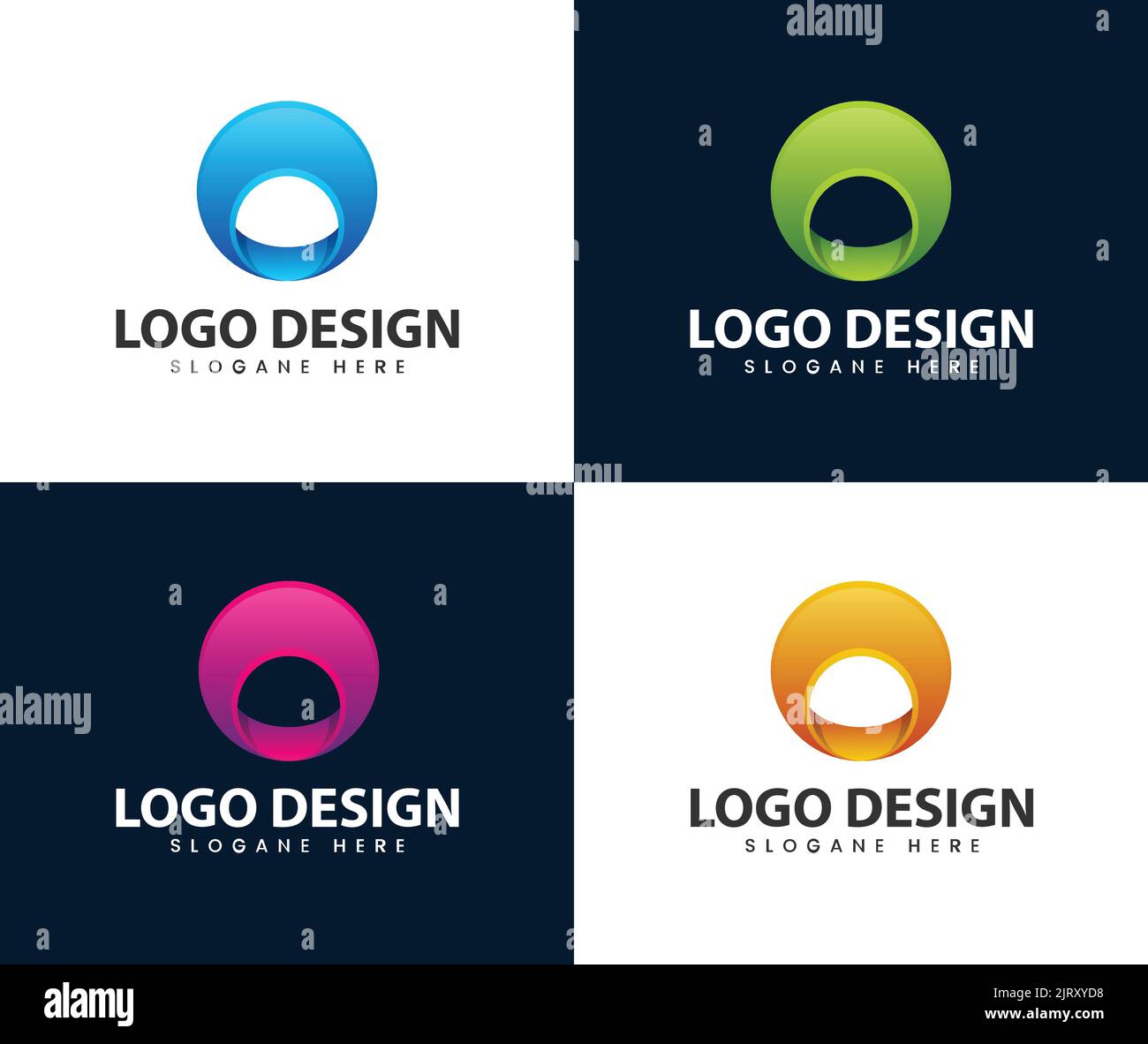 Cercle abstrait moderne logo 3D. Cercle abstrait moderne logo 3D Illustration de Vecteur