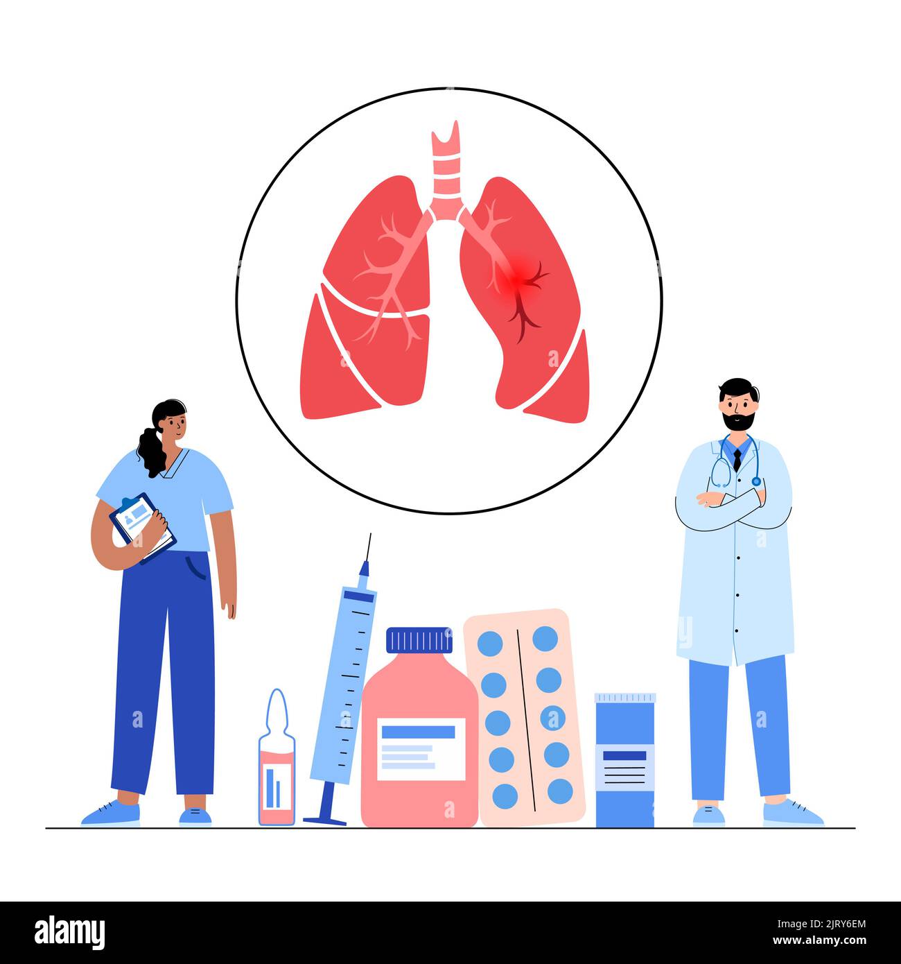Traitement de l'embolie pulmonaire, illustration Banque D'Images