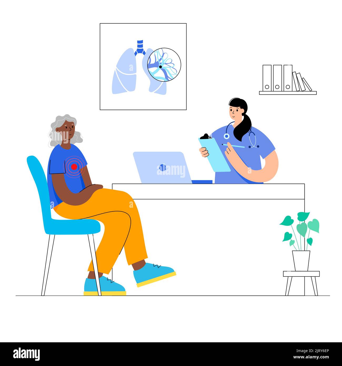 Traitement de l'embolie pulmonaire, illustration Banque D'Images