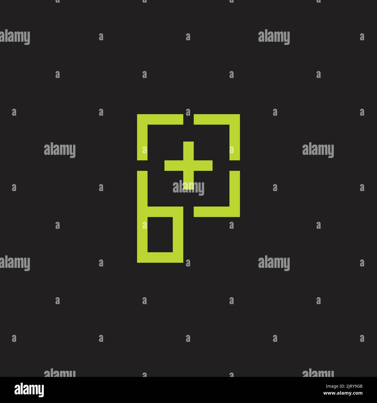 lettre p vert plus vecteur du logo médical de l'hôpital Illustration de Vecteur