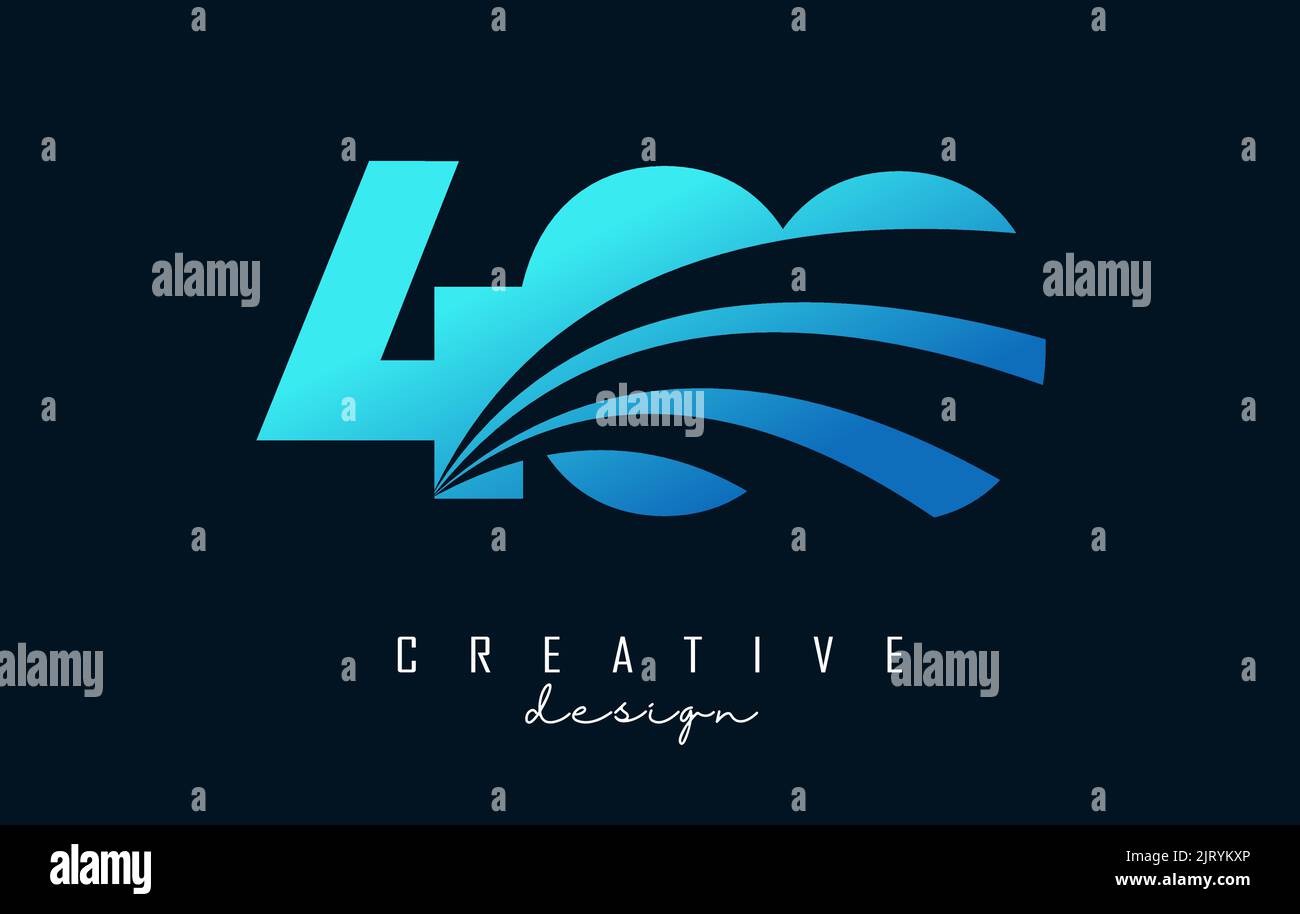 Logo Creative numéro 400 avec lignes de pointe et design Road concept. Lettre à motif géométrique. Illustration vectorielle avec nombre et coupes créatives. Illustration de Vecteur