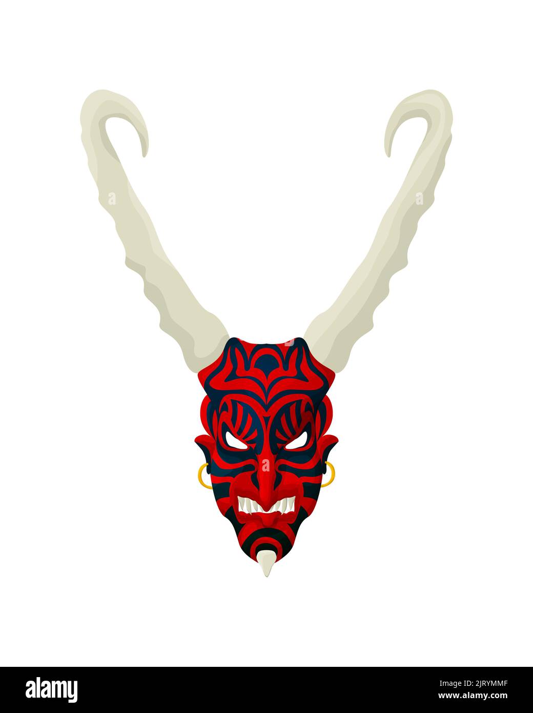Vector masque tribal, objet isolé sur fond blanc Banque D'Images