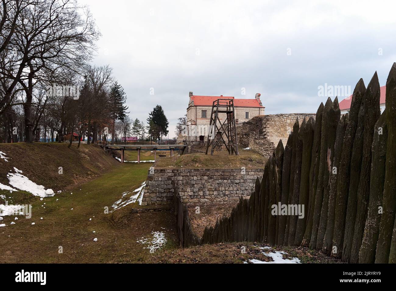 Douve du château de Zbarazh dans la région de Ternopil en Ukraine Banque D'Images