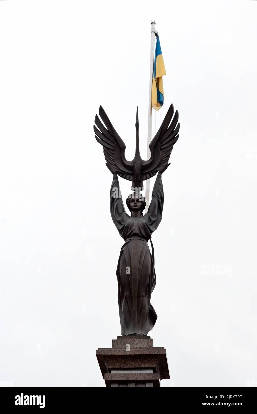 Monument de l'indépendance de l'Ukraine à Ternopil, Ukraine Banque D'Images