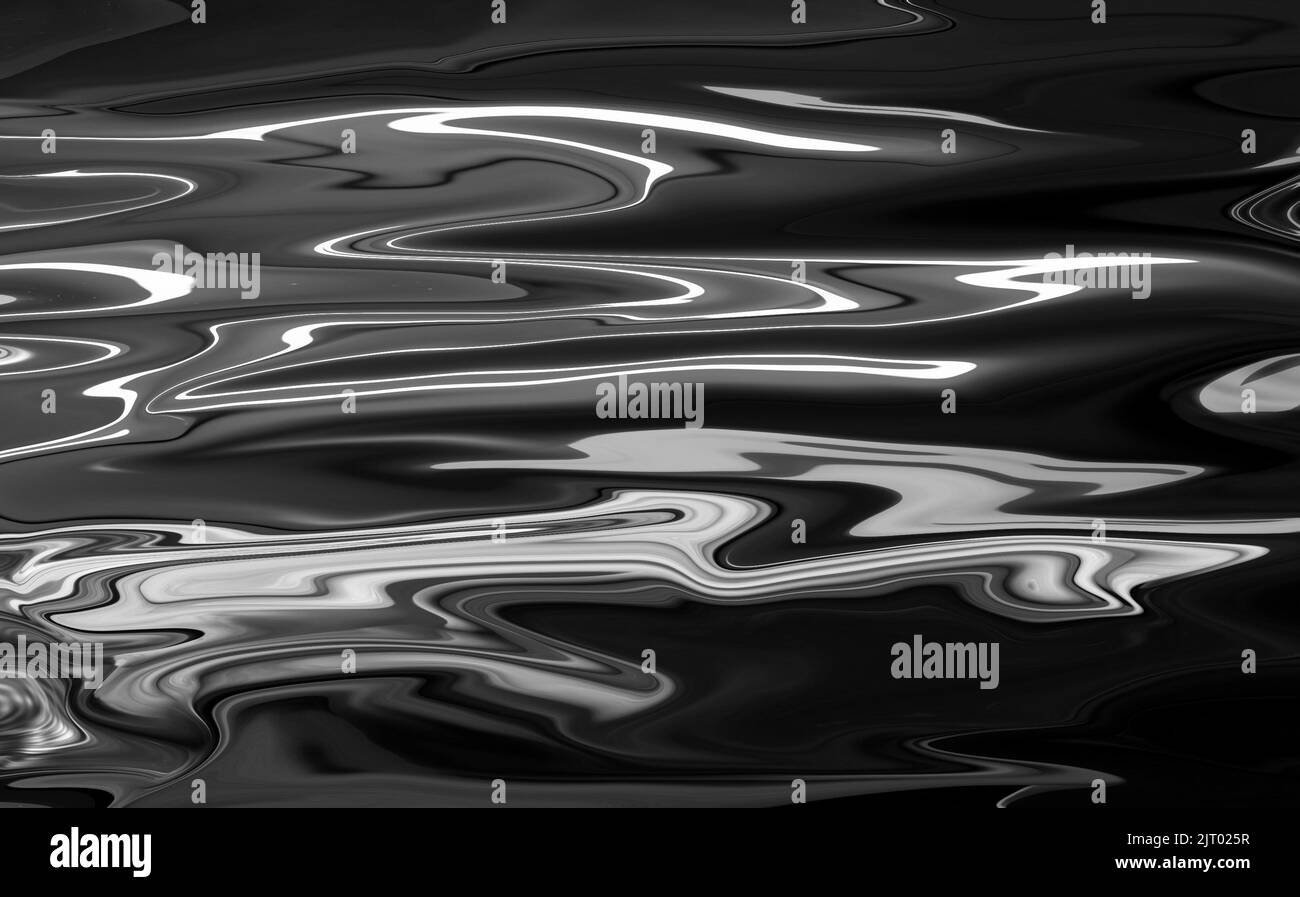 Design en marbre. Texture en marbre noir et blanc. Texture de carreaux. Arrière-plan moderne et coloré. Couleur ondulée forme liquide. Peinture à l'huile. Banque D'Images